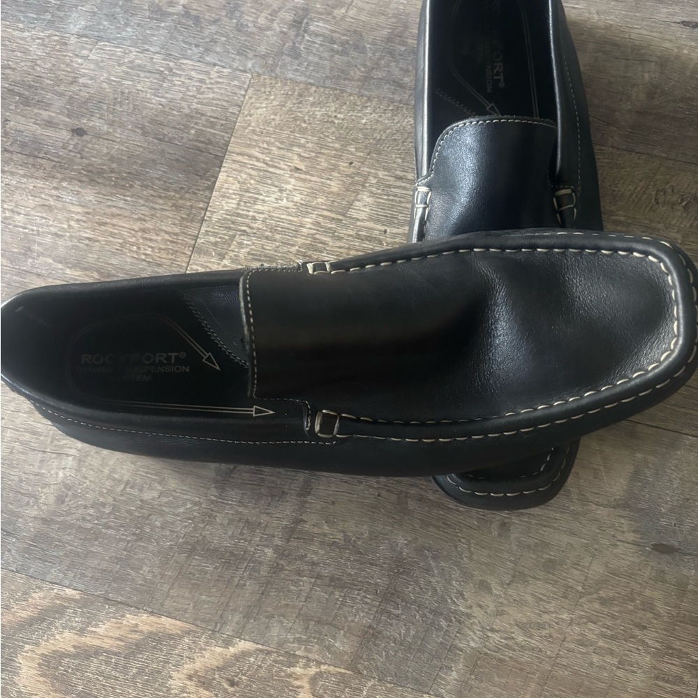 Rockport Men's Black Leather Slip-Ons